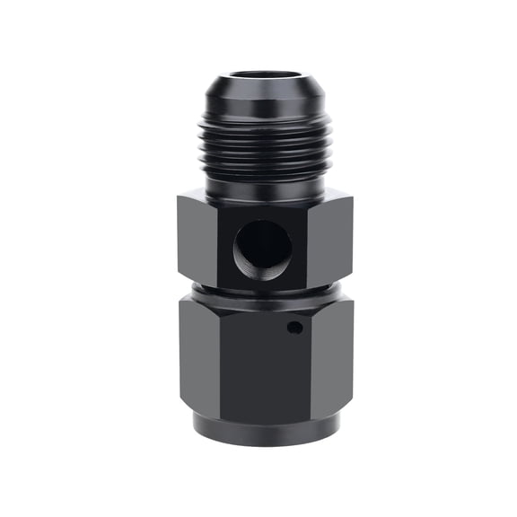 10AN Male Flare to -10 Female Swivel with 1/8 NPT Gauge Port Fuel Pressure Gauge Take Off Fitting Adapter Anodized Black.1PCS
