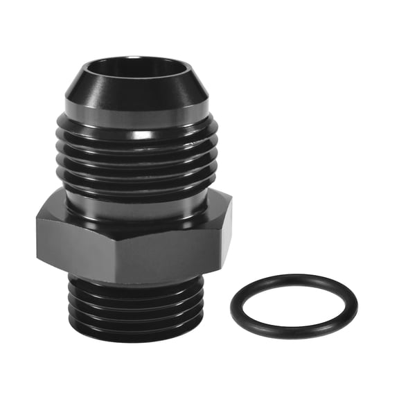 10AN Male Flare to 8AN ORB O-ring Boss Fuel Pump Rail Fitting Adapter Aluminum Alloy Connector Black Anodized