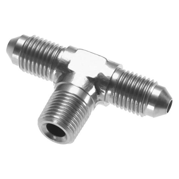 10AN x 08 Tee with Thread on the Side - Clear