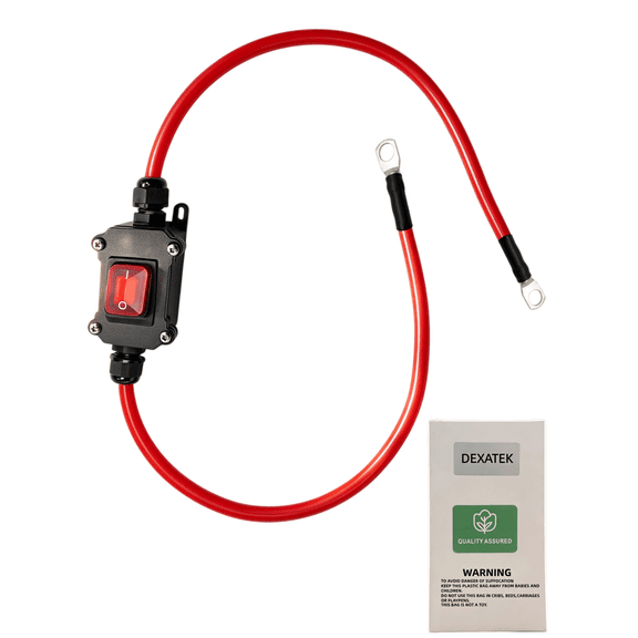 10AWG Heavy Duty 12V-24V Inline Switch, 25A DC Power Cutoff Switch, IP67 Waterproof ATV Battery Disconnect Switch for Motorcycle Truck RV Boat Marine Golf Cart