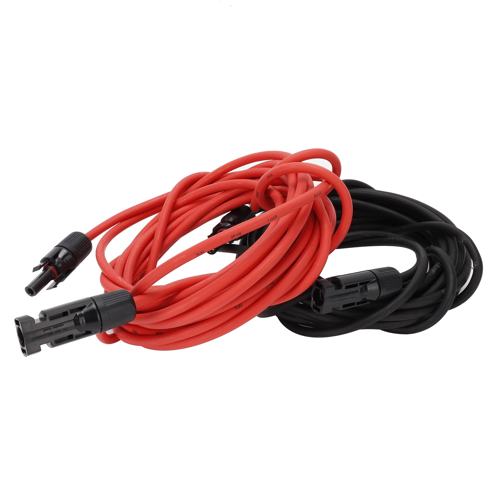 10AWG Solar Panel Extension Cable with Connectors - 1.8KV Photovoltaic Wire Set (Red 6m & Black 6m)