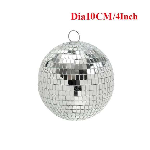 10CM 15CM 20CM 30CM Glass Mirror Disco Ball Stage Light Mirror Disco Ball Wedding Party Christmas Ornament Decoration Rotating Sliver