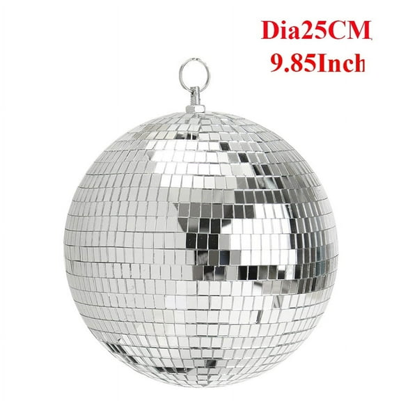 10CM 15CM 20CM 30CM Glass Mirror Disco Ball Stage Light Mirror Disco Ball Wedding Party Christmas Ornament Decoration Rotating Sliver
