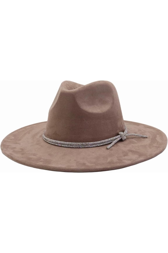 10CM Big Wide Brim Fedora Hat for Women Men Western Suede Hats Large Felt Panama Hat