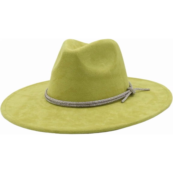 10CM Big Wide Brim Fedora Hat for Women Men Western Suede Hats Large Felt Panama Hat