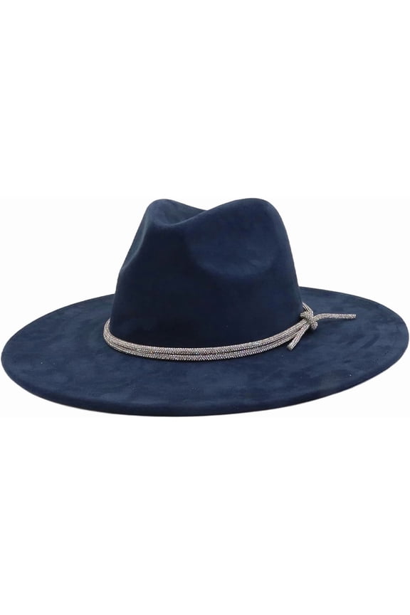 10CM Big Wide Brim Fedora Hat for Women Men Western Suede Hats Large Felt Panama Hat