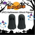 thumbnail image 1 of 10CM Black Ghost Figurine Spooky Tabletop Decor For Halloween Home Decoration 2PCS, 1 of 9