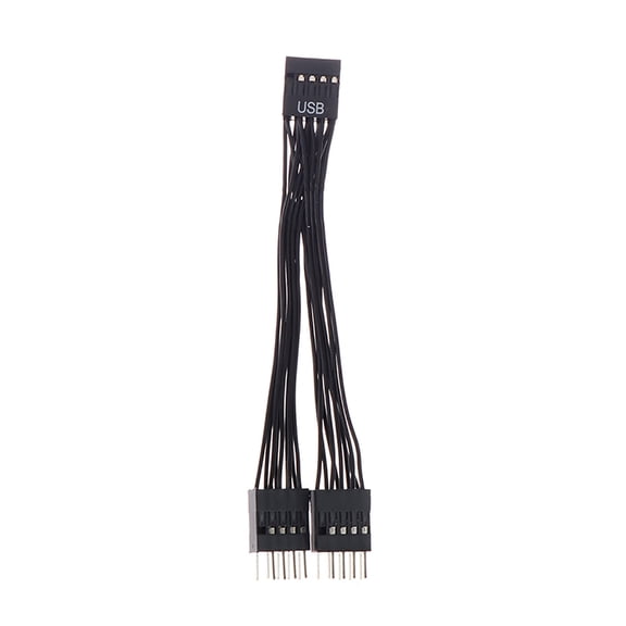 10CM USB Motherboard Cable USB Header Extension Cable 9Pin 1 Female to 2 Male
