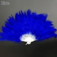 thumbnail image 1 of 10Colors Wedding Party Accessories Crafts Gifts Feather Fans Handmade Dance Fan White Hand Fan Ladies Folding Fan BLUE, 1 of 8