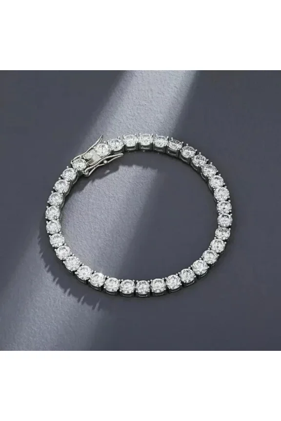10Ct Round Cut Lab Created Diamond Women's Tennis Bracelet 14K White Gold Plated