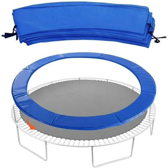 10FT 14FT 16FT Trampoline Pad, Trampoline Safety Pad Replacement, Easy Install Round Trampoline Spring Cover, Waterproof Universal Spring Pad, No Holes for Pole, Blue