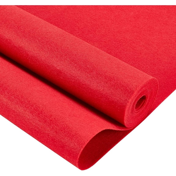 10FT 15.75 Inch Wide Red Felt Fabric Sheet Nonwoven Felt Roll Padding Felt Fabric for Cushion, DIY Craft, Patchwork Sewing, 0.9mm Thick