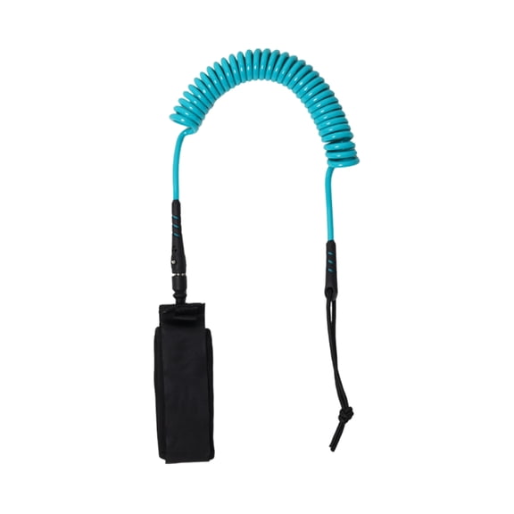 10FT 5.5mm Reliable TPU SUP Surfboard Coiled Leash, Stretchable Board Leg Rope with 360° Rotating Swivel, Comfort Hook Loop Ankle Strap, Anti-Lost Safety Tether for Paddleboarding Surfing