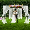 thumbnail image 1 of 10FT Adjustable 4 Post Height Canopy Chuppah Mandap Hardware Kit, Outdoor Wedding Party Stand, Heavy Duty Pipe and Drape Kit 4 Post Backdrop Stand Kit for Party Wedding Ceremony Event, 1 of 25