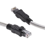10FT Armored Cat6A Industrial Grade Patch Cable, 10G, 550MHz, UTP 24 AWG Stranded Bare Copper with Molded, Snagless Boots