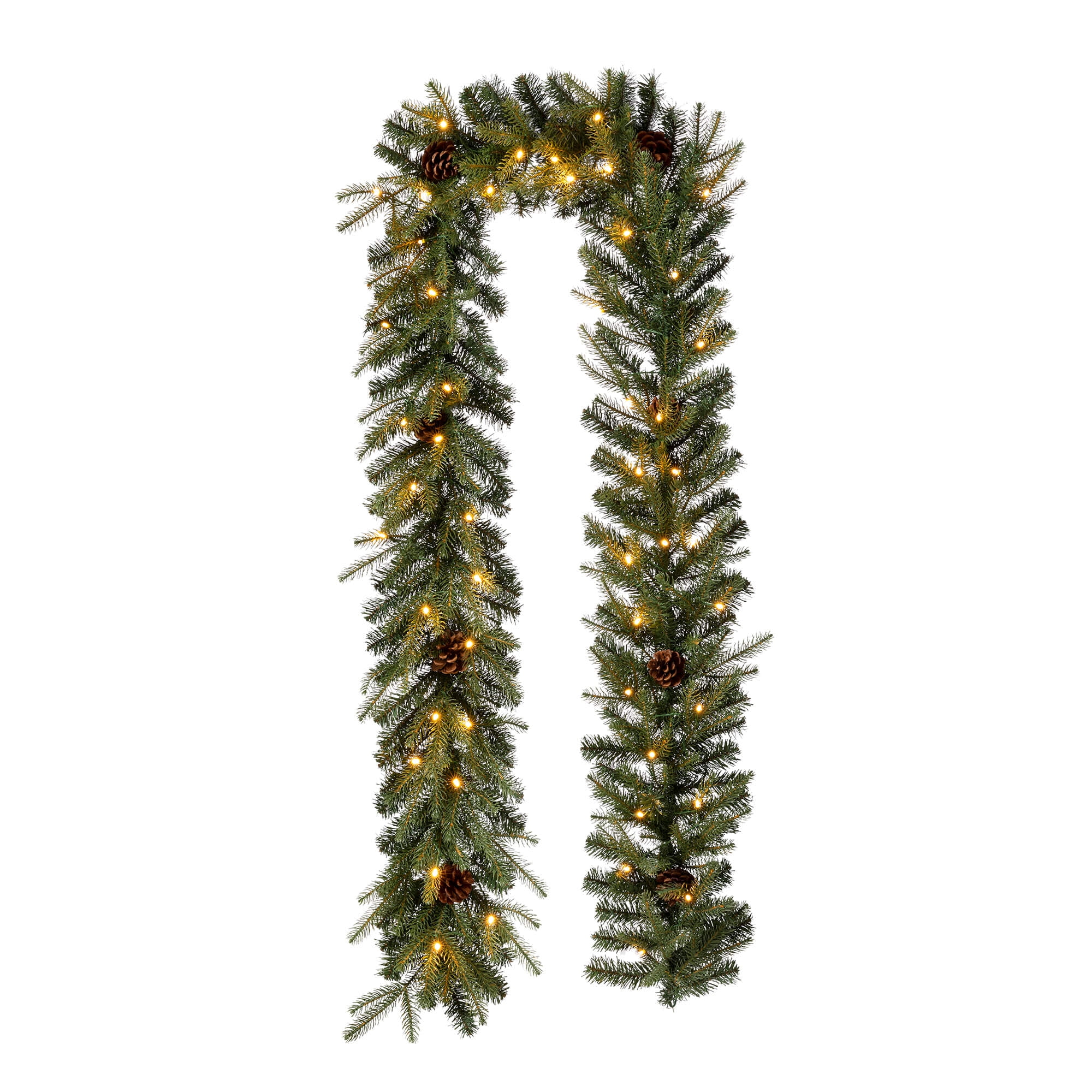 10FT Artificial Christmas Garland, Lit LED Mini String Lights Battery