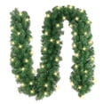 thumbnail image 1 of 10FT Artificial Christmas Garland with Pre-Lit LED Lights for Home Stair Railing Wedding Party Ornament Decorations, 1 of 5