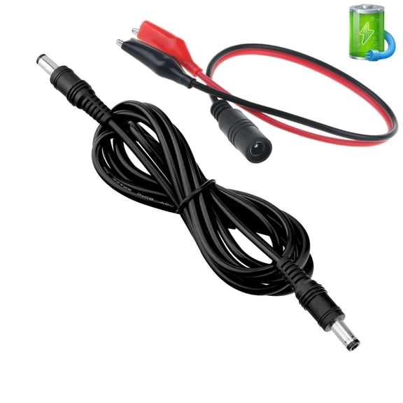 10FT Camera Power Cord Alligator Clips Compatible with Spypoint StealthCam Moultrie Muddy