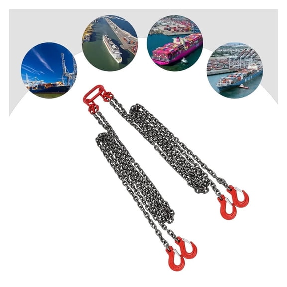 10FT Chain Sling Lift Chain 5/16 Inch Hoist Lifts, G80 5T Load Capacity Lifting Chain Sling With 4 Leg Grab Hooks And Adjuster ,Easy to Use
