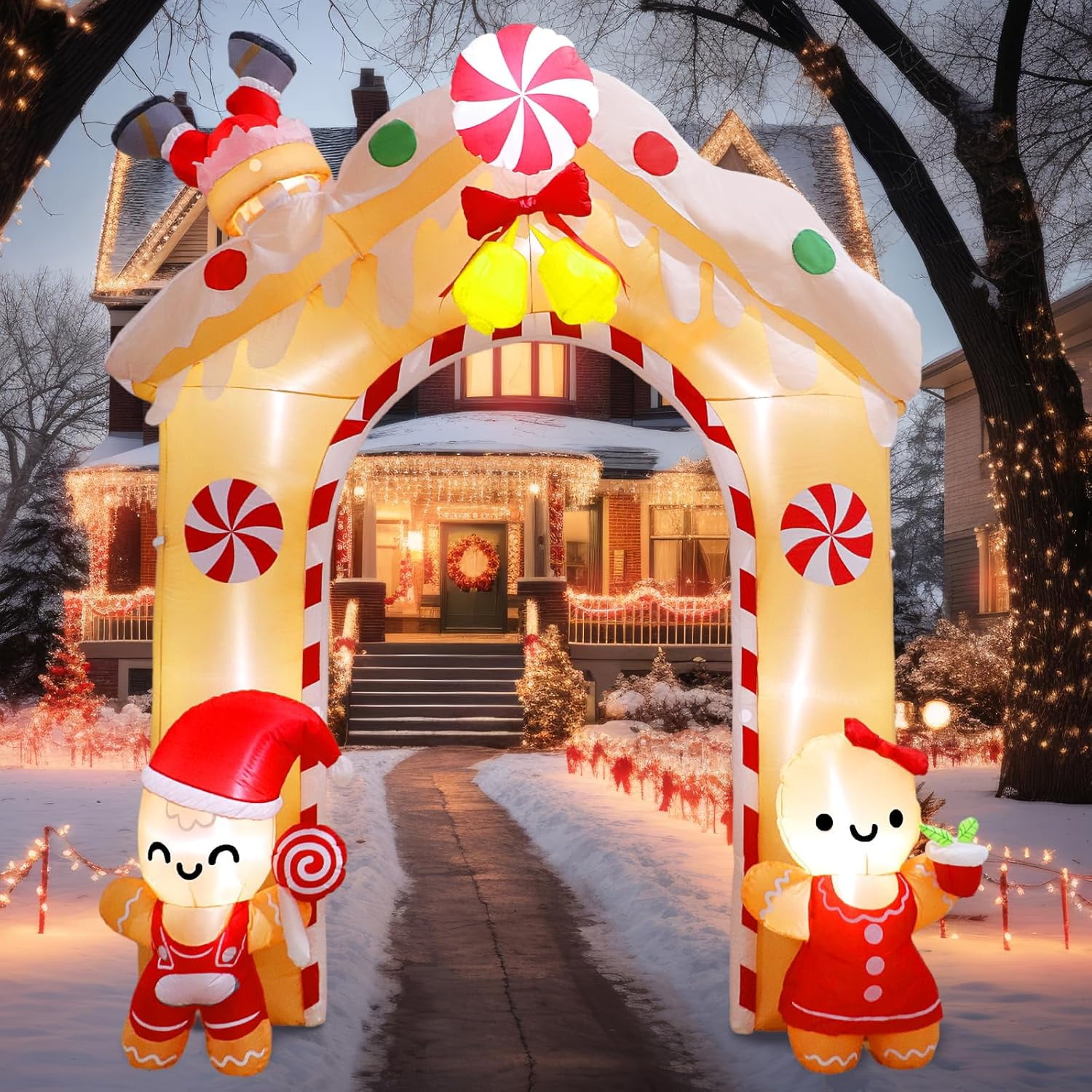 10FT Christmas Archway Inflatables Gingerbread Man-Christmas ...