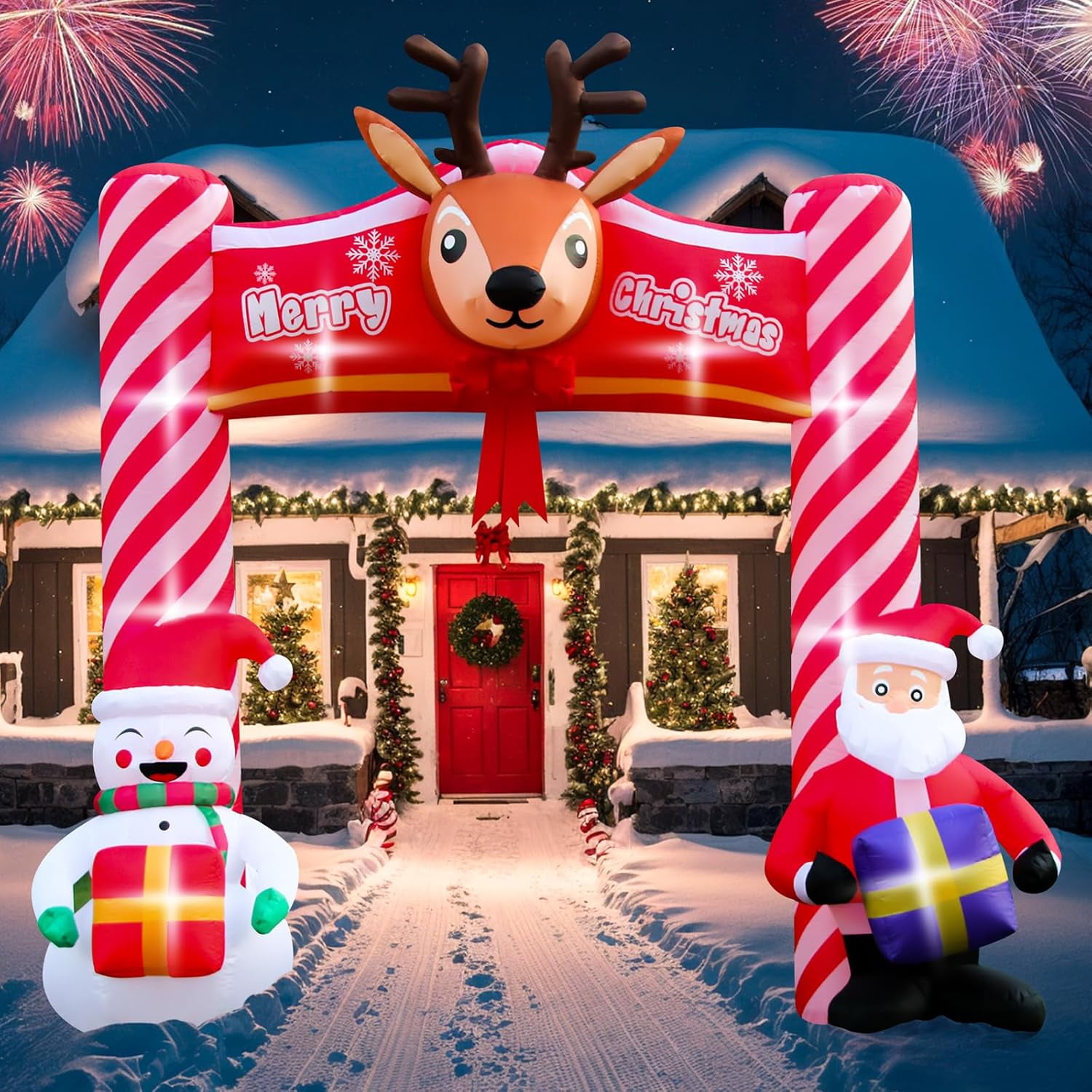 10FT Christmas Inflatables Archway Outdoor Decoration, Blow Up Yard