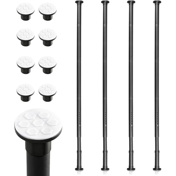 10FT Dust Barrier Poles, 4 Pack Telescoping Steel Poles for Temporary Dust Containment, Retractable Barrier System for Interior Remodeling, Construction and Renovation