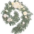 thumbnail image 1 of 10FT Eucalyptus and Willow Leaf Garland with White Flower, Handcrafted Wedding weetheart Table Centerpieces Head Table Decor Arch Backdrop Decorations for Wedding | White & Sage, 1 of 7