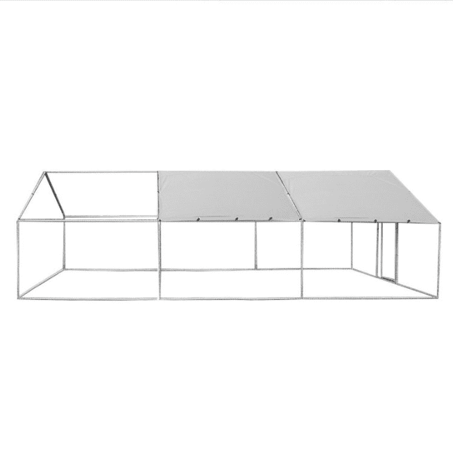 View of 10FT Heavy Duty Dog Run Coop with Sport Pole - Rust-Proof Galvanized ...