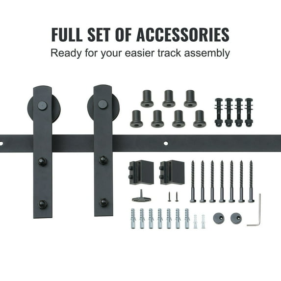 10FT I-Shape Barn Door Track Kit - 330LBS Capacity, Smooth Sliding System for 4.6-5.2FT Wide & 1.3-1.8" Thick Doors