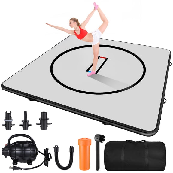 10FT Inflatable Air Gymnastics Mat Training Mat Thick Tumbling Mat with Electric Pump for Home/Gym/Outdoor