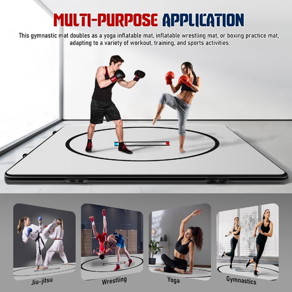 IMIKEYA Foldable Air Tumbling Mat Large Thick Exercise Mat for Home Yoga and Outdoor Use