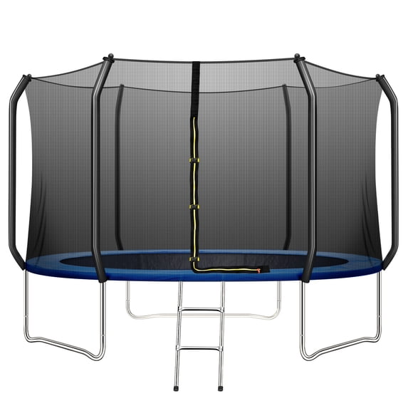 10FT Kids Trampoline w/Safety Enclosure Net, Spring Pad, Ladder , Heavy Duty Steel Frame, Waterproof Jump Mat, Jump Trampoline for Indoor/Outdoor, Backyard Trampoline, Great Gifts for Kids
