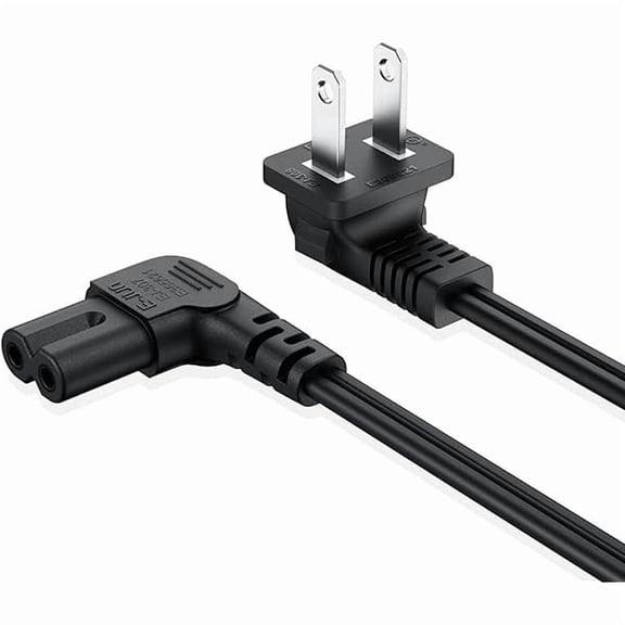 10FT Longer TV Power Cord Replacement for Samsung TV 24" 32" 40" 43" 48" 49" 50" 55" 60" 65" 75", UN40 UN43 UN48 Charger Cable, 90 Degree Angled 18AWG 2-Prong to L-Shaped C7 Samsung Power Cord