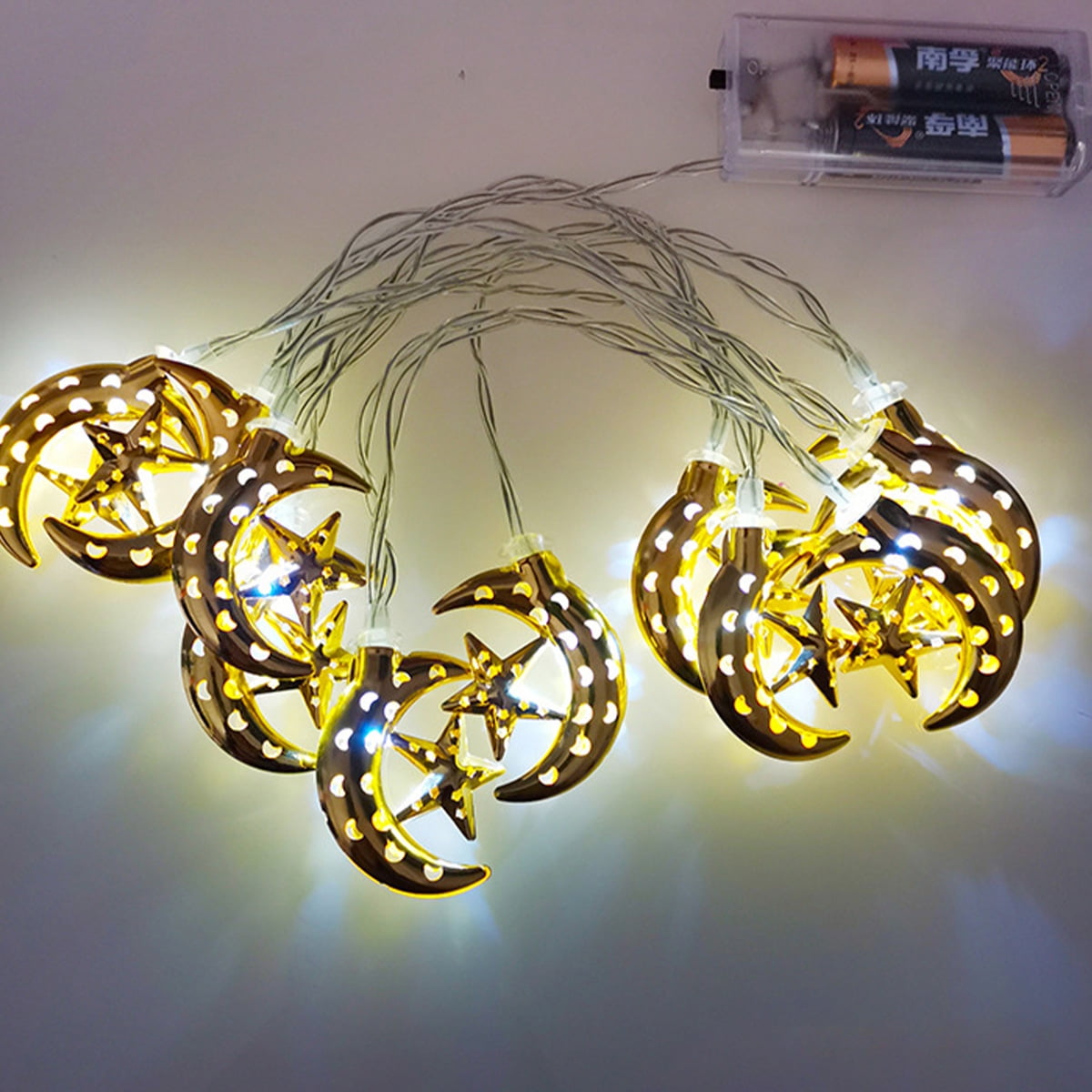 10FT Moon String Lights -20 LED Moon and star string lights battery ...