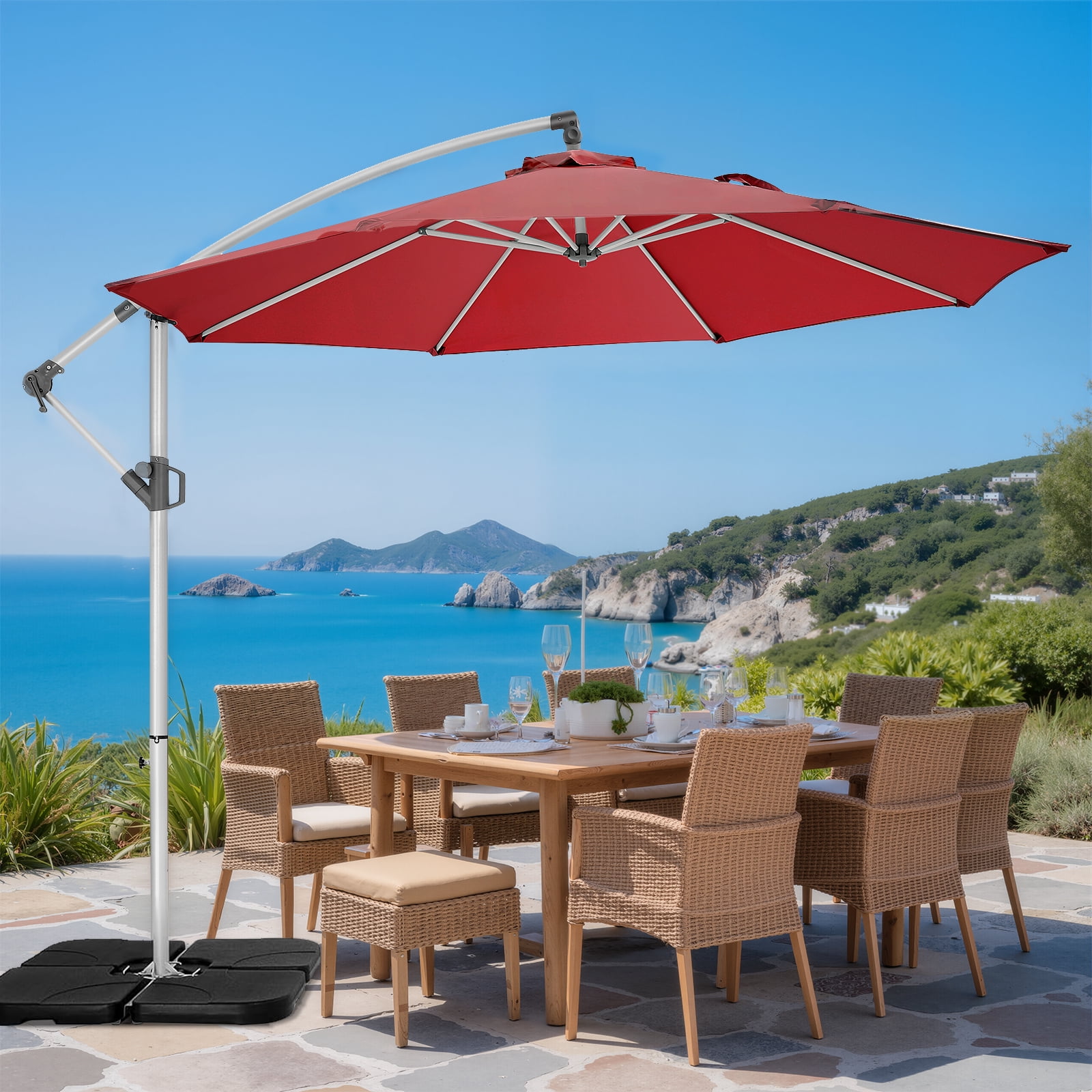 cantilever patio umbrella with wheels Best Choice Products 10ft 360 Rotating Offset Hanging 10004346 plus 8 wheels for Color:Mirage Purple Nolan N43 N-Com Motorcycle