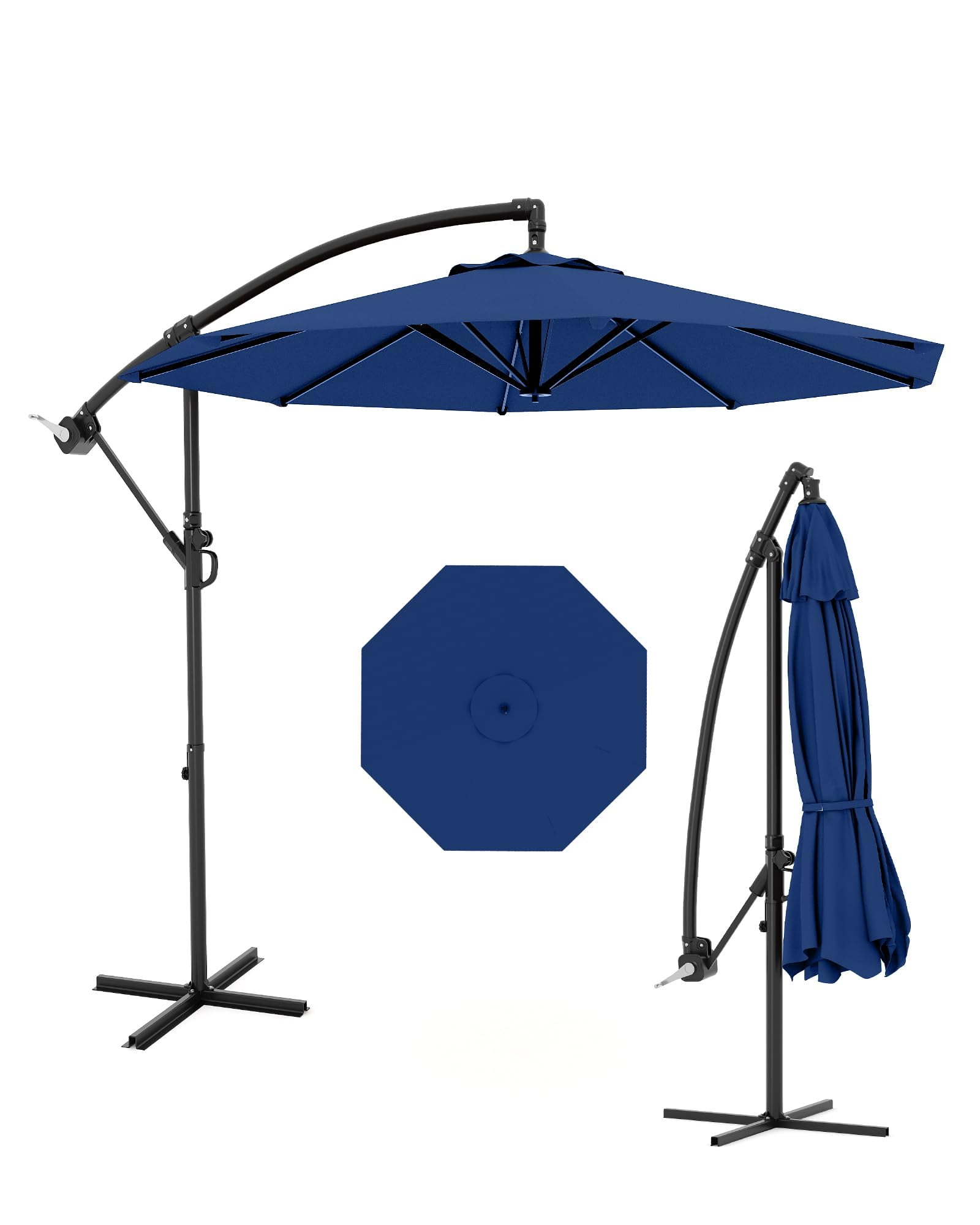 10FT Offset Patio Umbrella,Hanging Cantilever Umbrella Outdoor Sun ...