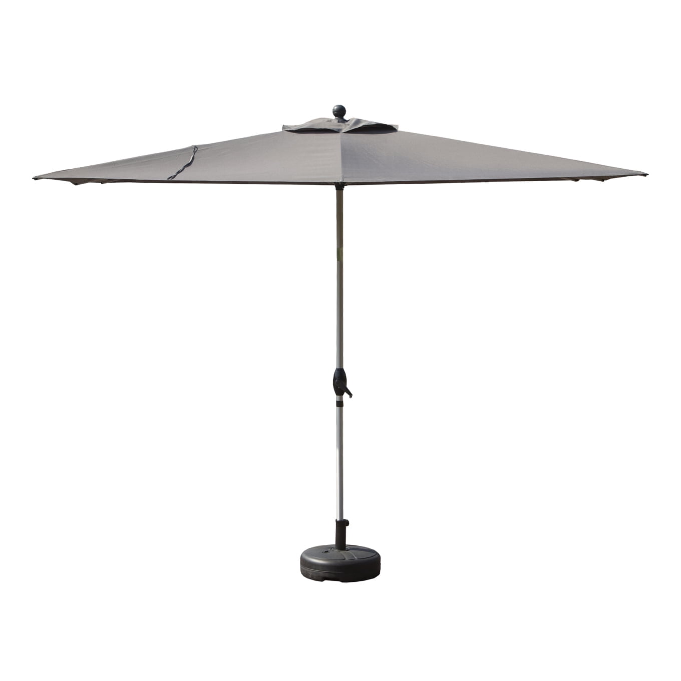 10FT Outdoor Patio Umbrella, Rectangle Market Umbrella with Push Button Tilt and Crank, Table Umbrella 8 Sturdy Ribs UV Protection for Deck, Backyard, Pool, Grey