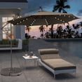 thumbnail image 1 of 10FT Patio Solar-Lighted 36 LED Cantilever Offset Umbrella Crank Tilt Outdoor (Base Not Include), 1 of 7