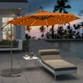 thumbnail image 1 of 10FT Patio Solar-Lighted 36 LED Cantilever Offset Umbrella Crank Tilt Outdoor (Base Not Include), 1 of 9