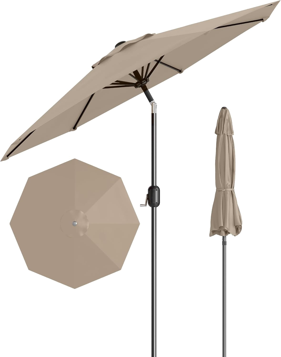 garden treasures round tan offset patio umbrella with tilt-and-crank Treasure 7.5ft – Outdoor Market Umbrella – Push Button Tilt – White Aluminum Frame (O'bravia, Aqua) : Patio, Lawn & Garden Nature Spring Offset Swivel Patio Umbrella Flash Furniture Kona Tan 9