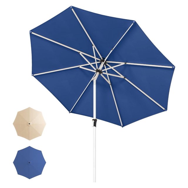 10FT Patio Umbrella Push Button Tilt and Crank Adjustment Market Table