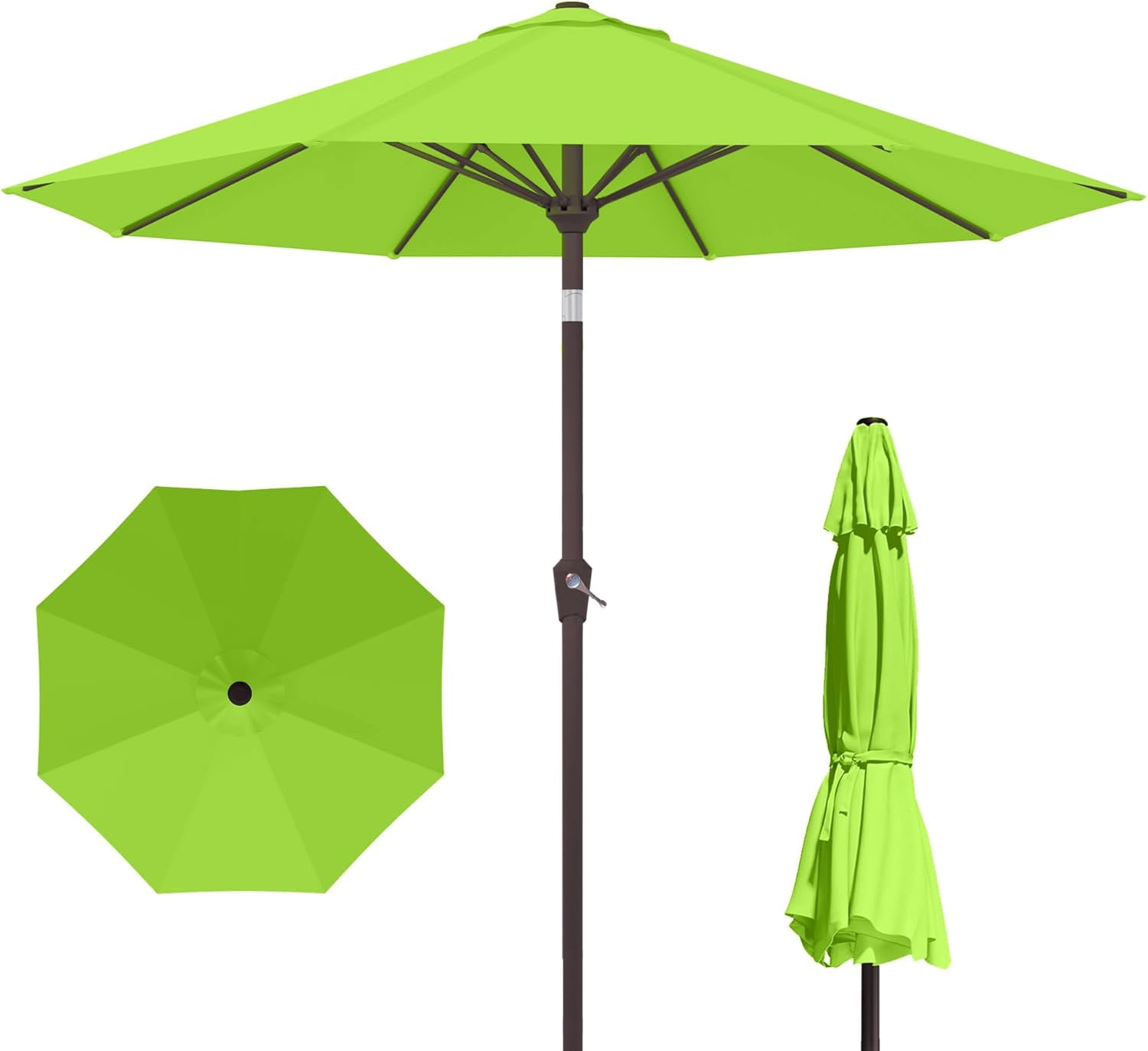 10FT Patio Umbrella with Push Button Tilt and Crank, Outdoor Market ...