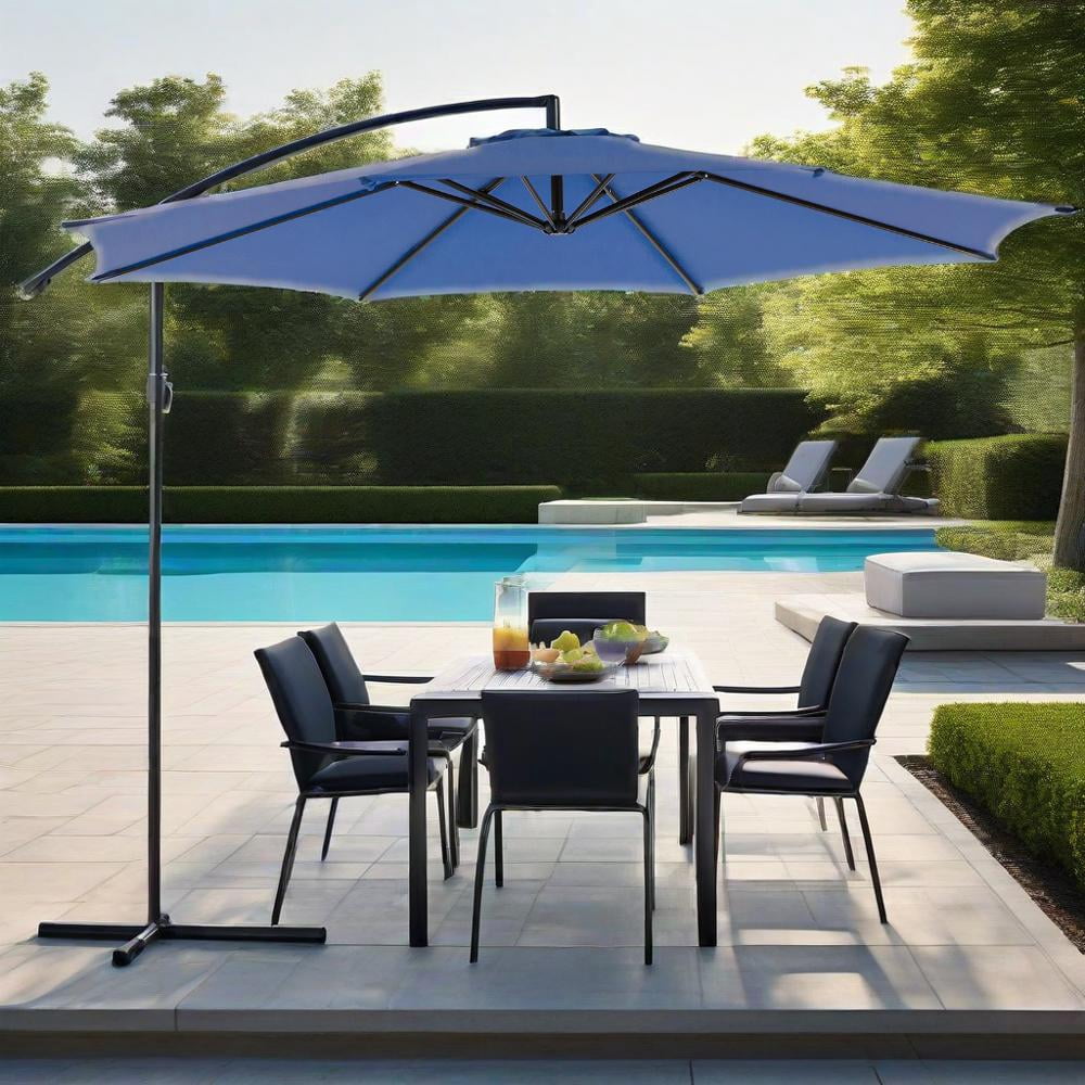 10FT Patio Umbrellas, 8 Ribs, UV Protection for Pool Garden Backyard Market, Blue