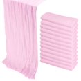 thumbnail image 1 of 10FT Pink Ruffled Table Runner Cotton Linen Blend Romantic Country Style Long Tablecloth for Wedding Baby Shower Party Decor Buffet Dessert Table, 1 of 6
