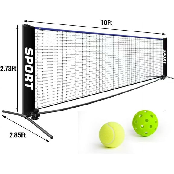 Versatile Portable Pickleball Net Set - Tennis, Soccer Tennis & Youth Volleyball - Easy Setup Nylon Net with Poles