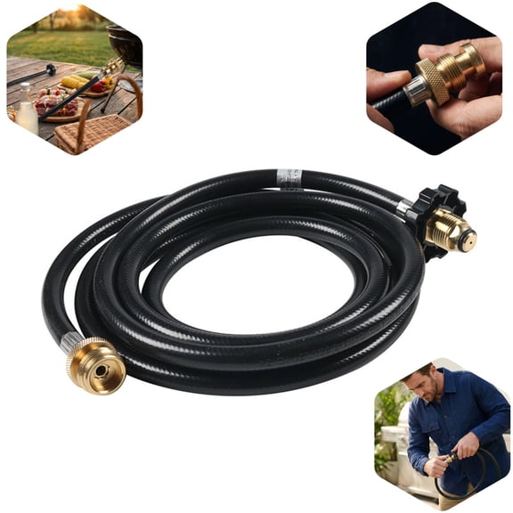 10FT Propane Adapter Hose,1lb to 20lb Adapter Converts 1lb Appliances to 5-40lb Tanks,Gas Hose for Weber Q,Coleman Grill,Buddy Heaters and More