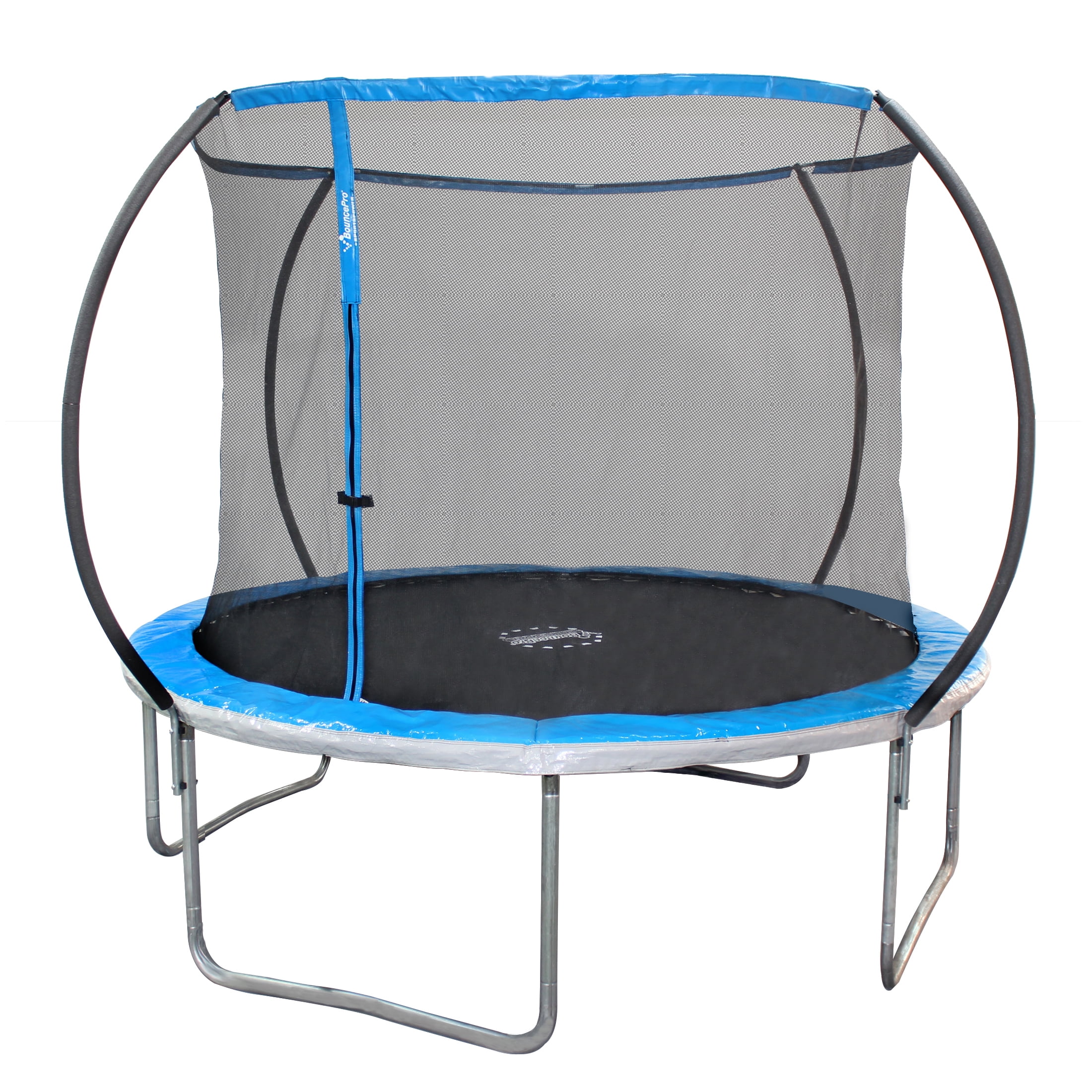 Walmart savings: Sportspower Bounce Pro 10’ Round Trampoline with Safety-Enclosure in Blue and Silver