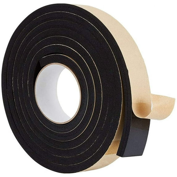 10FT Self Adhesive Foam Strip Black Single Sided Weather Stripping Foam Seal Tape
