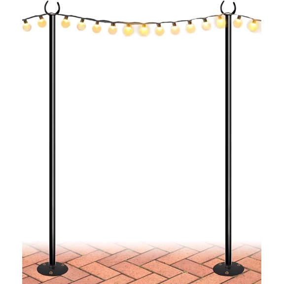 10FT String Light Poles for The Outdoor, Lighting Stand Pole for Hard Soil Backyards Patio Weddings Holiday Party Decorations 2