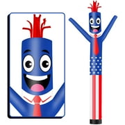 10FT Tall Inflatable Tube Man American Flag Wacky Wavy Dancing Guy 12''Diameter for Outdoor Decoration Advertising Business Promotion Blower Not Included